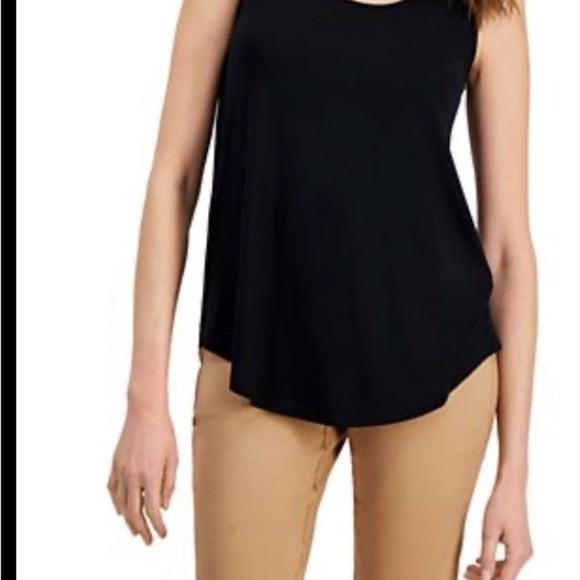 JM Collection Black Scoop Neck Relaxed Tank Top - Picture 1 of 8